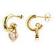 Cubic Zirconia Heart Padlock Dangle Stud Earrings EJEW-N011-119-3