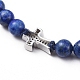 Bracelets de perles tressées en lapis-lazuli naturel (teint) BJEW-JB04804-03-5