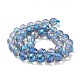 Brins de perles de cristal de quartz synthétique galvanisées G-Z038-A02-03FR-1-3