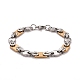 Placage sous vide 304 bracelet chaînes à maillons ovales en acier inoxydable STAS-E160-07GP-1