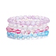 4 stücke 4 farbe synthetische mondstein runde perlen stretch armbänder set BJEW-JB07913-1