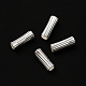 真鍮製チューブビーズ  鉛フリー＆カドミウムフリー  チューブ  925銀メッキ  11x4mm  穴：3mm KK-O143-43S-2