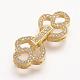 Brass Micro Pave Cubic Zirconia Fold Over Clasps ZIRC-F047-13G-1