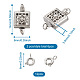 6 Sets 3 Style Alloy Box Clasps FIND-TA0001-54-7