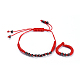 Set di bracciali e anelli di perline di nylon intrecciati regolabili SJEW-JS01029-01-1