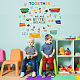 SUPERDANT Colorful Inspirational Wall Sticker We are a Team Wall Decal with Cartoon Children's Portrait Wall Decor Inspirational Sayings for Home School Wall Decorations DIY-WH0228-922-3