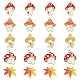 20 pièces 5 pendentifs en émail d'alliage de thème d'automne de style ENAM-FS0001-54-1