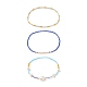 3 stücke 3 stil natürliche perle & glas saatperlen stretch-armbänder set für frauen BJEW-JB08891-4