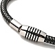 Microfiber Leather Braided Round Cord Bracelet with 304 Stainless Steel Clasp for Men Women BJEW-C021-27P-4