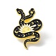 Змейка с солнцем черная арт крутая эмаль булавка JEWB-P008-A03-1