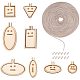 木製ミニ刺繍枠  DIY木製クロスステッチフープ  キットフレームクラフトツールセット  鉄ボールチェーンコネクターと鉄ボールチェーン  スプールで  ペルー  30~72x23~62x5.5~7mm  10セット TOOL-PH0016-67-1