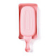 アイスクリームの食品等級のシリコンモールド  アイスキャンディー用  木の棒で  オーバル  ピンク  145x58.5x25.5mm  スティック：92.5x9.5x1.5mm  20個/セット DIY-L025-008-4