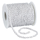 3プライポリエステルコード  装飾ロープでロープをバインドする  プラスチッククラスプハンドコード  ホワイト  3mm  20 m /ロール OCOR-WH0079-88C-1