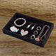 Velvet Jewelry Tray Black Stackable Showcase Jewelry Display Stand Drawer Removable Cosmetic Holder Jewelry Organizer Storage for Earring Necklaces Pendants Bracelet Ring 8.94