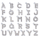 Superfindings 26pcsazラインストーン文字ラインストーンスライドアルファベットチャーム文字クラフトネックレスジュエリー作り ALRI-FH0001-01-1