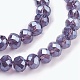Chapelets de perles en verre électroplaqué GLAA-K027-PL-A05-3