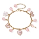 Valentine's Day Alloy Enamel & Resin Charm Bracelet BJEW-JB09565-02-1