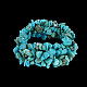 Chips de color turquesa naturales brazalete tramo BJEW-BB16541-E-2