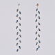 Orecchini pendenti con perline di vetro galvanizzato EJEW-JE03820-06-3