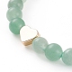 Bracelets extensibles de perles de pierres précieuses naturelles rondes BJEW-JB05873-3