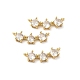 Rack Plating Brass Pave Clear Cubic Zirconia Connector Charms KK-O142-31G-1