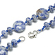 Collane di perline con diaspro blu naturale NJEW-S393-03-2