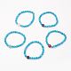 Natural Aquamarine Beads Stretch Bracelets BJEW-JB02978-1