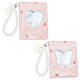 OLYCRAFT 2Pcs 2 Styles Mini Photo Album Photocard Holder Book 3 Inch/8cm Pink Butterfly Heart Hollow Card Binder Portable Picture Storage with Butterfly Bear Pendant for Collecting Picture - 40-Pocket DIY-OC0010-77-1