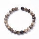 Chapelets de perles de feuille d'argent en jaspe naturel G-K181-8mm-O01-3