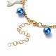 Alloy Enamel & Glass Pearl Charm Bracelet with 304 Stainless Steel Chains for Women BJEW-JB08707-02-6