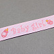 Baby Shower Ornaments Decorations Word Baby Girl Printed Polyester Grosgrain Ribbons OCOR-S023-04-1