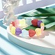 Candy Farbe Herz Perlen Stretch-Armband für Frauen BJEW-JB07631-2