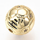 真鍮製マイクロパヴェキュービックジルコニアビーズ  サッカー/サッカーボール  ゴールドカラー  10mm  穴：1.5mm ZIRC-Q013-10mm-135G-2