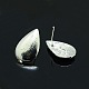 Teardrop Shaped Brass Stud Earring Findings KK-O042-02S-1