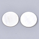 淡水シェルカボション  無色透明エポキシ樹脂  フラットラウンド  乳白色  30~30.5x3~4mm SHEL-T012-14A-2