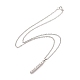 Rectangle with Word I Love You 304 Stainless Steel Pendant Necklace with Alloy Cable Chain for Women NJEW-M192-01P-3
