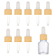 BENECREAT 10 Set Glass Eye Droppers for Essential Oils 5ml Pressure Rotating Cover Oil Droppers Glass Dropper Pipette with Imitation Wood Grain for Essential Oil Bottles MRMJ-WH0075-60A-01-1