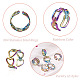 Mega Pet 9Pcs 9 Styles Rainbow Color 304 Stainless Steel Cuff Rings RJEW-MP0001-01-3