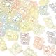 60 pièces 6 couleurs placage uv arc-en-ciel perles acryliques irisées PACR-CJ0001-22-3
