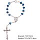PandaHall Elite Dark Blue Beads Rosary 69cm Necklace and 18cm Bracelets Virgin Christian Catholic Holy Crucifix Bless Prayer Cross Bracelets Necklace SJEW-PH0001-05-2