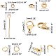 UNICRAFTALE About 120pcs Mixed Styles Jewelry Findings Includes Lobster Claw Clasps Rondelle Spacer Beads Flat Round Beads Open Jump Rings Eye Pins Bead Tips Golden Jewelry Making Kit STAS-UN0024-91-6