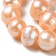 Hebras de perlas de agua dulce cultivadas naturales PEAR-E018-19B-3