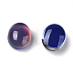ガラスカボション  変化する色の雰囲気のカボション  オーバル  ブルー  12x10x6.5mm GLAA-R218-02-3