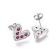 Brass Micro Pave Cubic Zirconia Stud Earrings EJEW-F201-02P-2