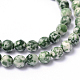 Tache verte naturelle facettée jasper brins de perles rondes G-L377-44-6mm-1