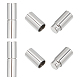 UNICRAFTALE 6 Sets Stainless Steel Bayonet Clasps Round Leather Cord Buckle Column End Connectors Metal Integral Bayonet Clasp for Jewelry Making Fit 5mm Cord STAS-UN0042-82-1