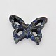 Dyed Synthetic Regalite/Imperial Jasper/Sea Sediment Jasper Butterfly Pendants G-E263-06-2