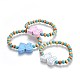 (Jewelry Parties Factory Sale)Wood Beads Kids Stretch Bracelets BJEW-JB04129-05-1