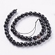 Natural Black Striped Agate/Banded Agate Beads Strands G-G581-8mm-03-2