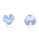樹脂模造パールビーズキャップ  3花びら  花  ブルー  6x6x3mm  穴：1mm RESI-N036-01A-01-3